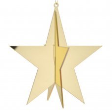 Χριστουγεννιάτικο Κρεμαστό Αστέρι 3D Χρυσό (10cm)